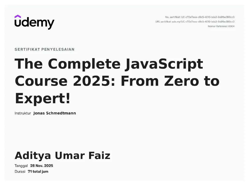 JavaScript Course: from Zero to Expert